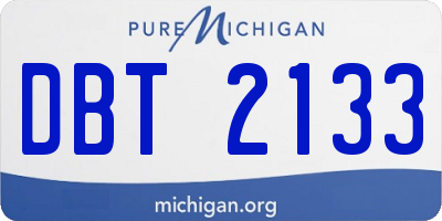 MI license plate DBT2133