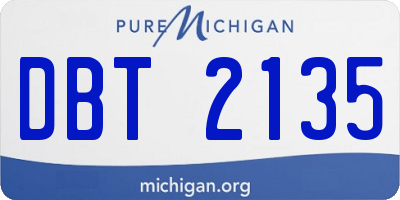 MI license plate DBT2135