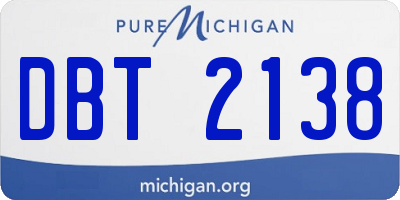 MI license plate DBT2138