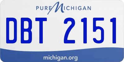 MI license plate DBT2151
