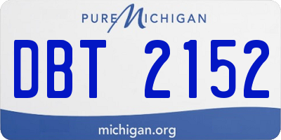 MI license plate DBT2152