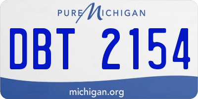 MI license plate DBT2154