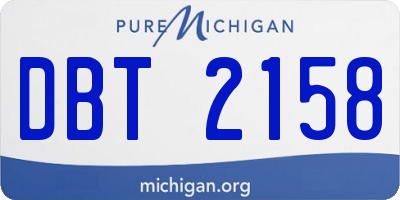 MI license plate DBT2158