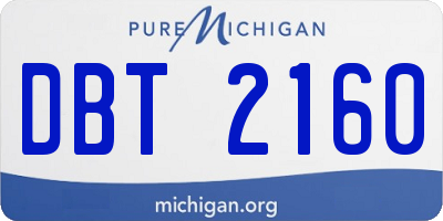 MI license plate DBT2160