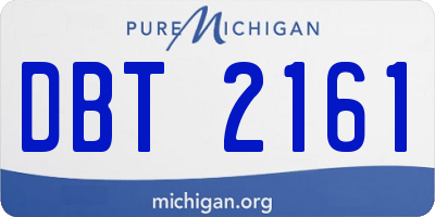 MI license plate DBT2161