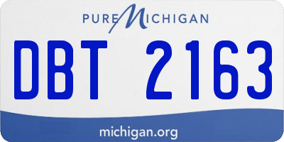 MI license plate DBT2163