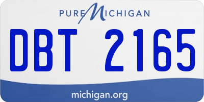 MI license plate DBT2165