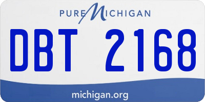 MI license plate DBT2168