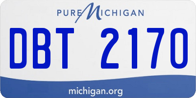 MI license plate DBT2170