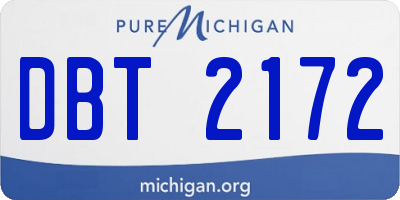 MI license plate DBT2172