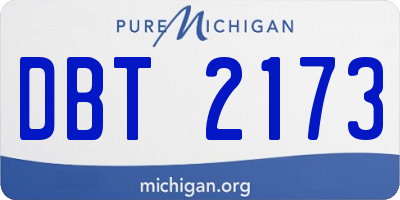 MI license plate DBT2173