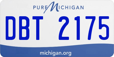 MI license plate DBT2175