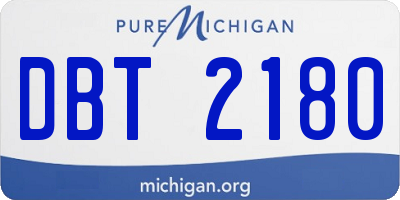 MI license plate DBT2180