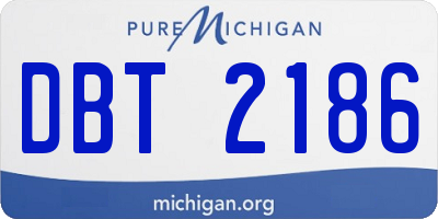 MI license plate DBT2186