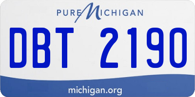 MI license plate DBT2190