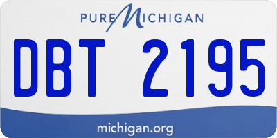 MI license plate DBT2195