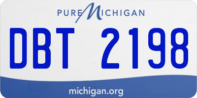 MI license plate DBT2198