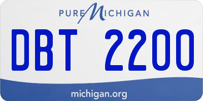 MI license plate DBT2200