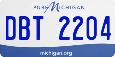 MI license plate DBT2204