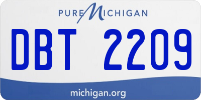 MI license plate DBT2209
