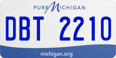 MI license plate DBT2210