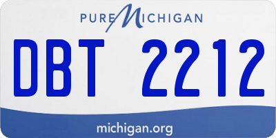 MI license plate DBT2212
