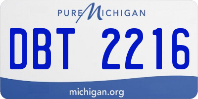 MI license plate DBT2216