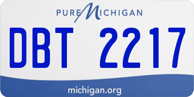 MI license plate DBT2217