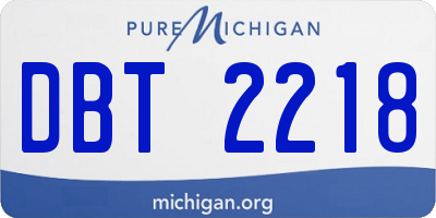 MI license plate DBT2218
