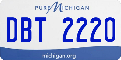 MI license plate DBT2220