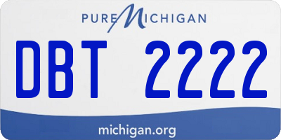 MI license plate DBT2222