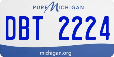 MI license plate DBT2224