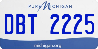 MI license plate DBT2225