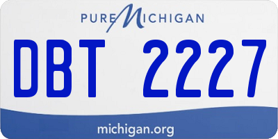 MI license plate DBT2227