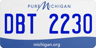 MI license plate DBT2230
