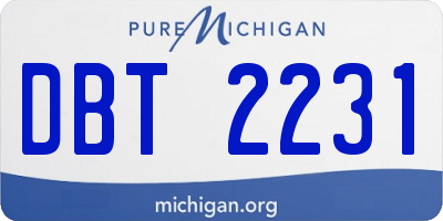 MI license plate DBT2231