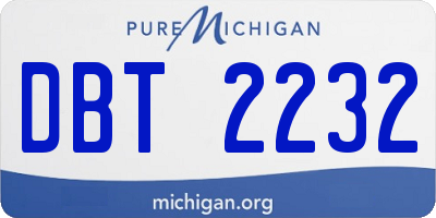 MI license plate DBT2232