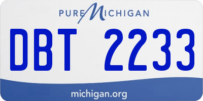 MI license plate DBT2233