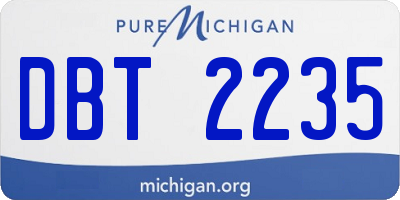 MI license plate DBT2235
