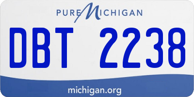 MI license plate DBT2238