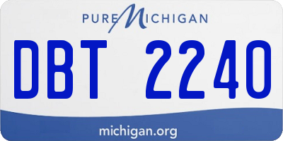 MI license plate DBT2240