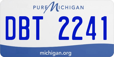 MI license plate DBT2241