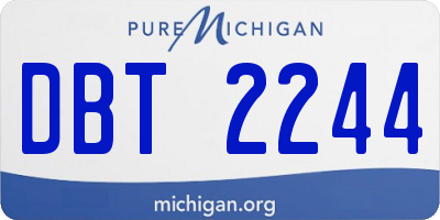MI license plate DBT2244