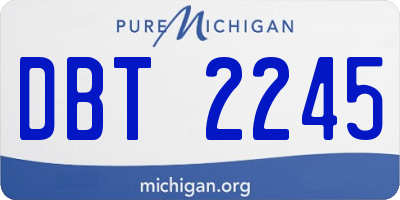 MI license plate DBT2245
