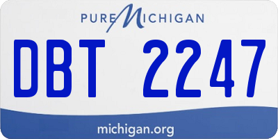 MI license plate DBT2247