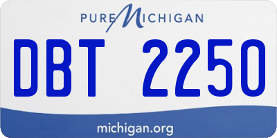 MI license plate DBT2250
