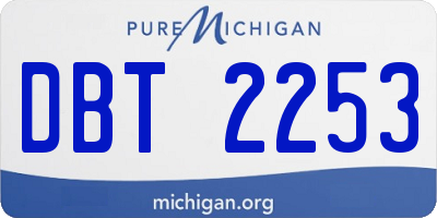 MI license plate DBT2253