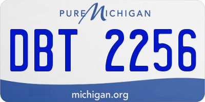 MI license plate DBT2256