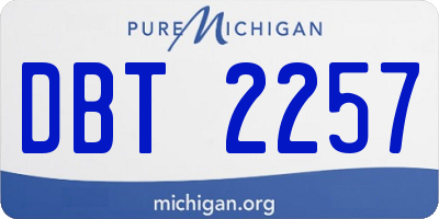 MI license plate DBT2257