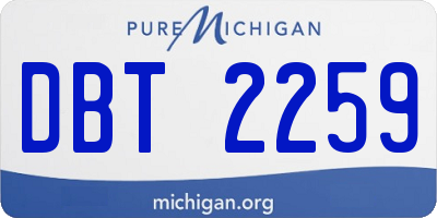 MI license plate DBT2259